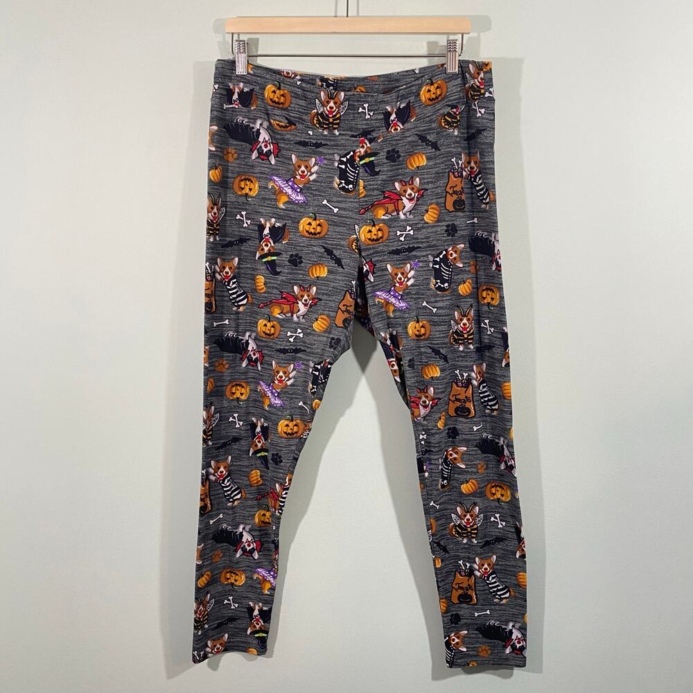 Time & Tru Women's Halloween Corgi Dog Pull On Leggings Size XL